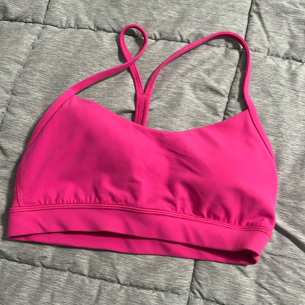 Lululemon Flow Y bra sonic pink size 6